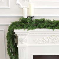 6 Ft Real Touch Pine Cedar Cypress Christmas Garland for Home Decorations - Artificial Greenery Festive Accents