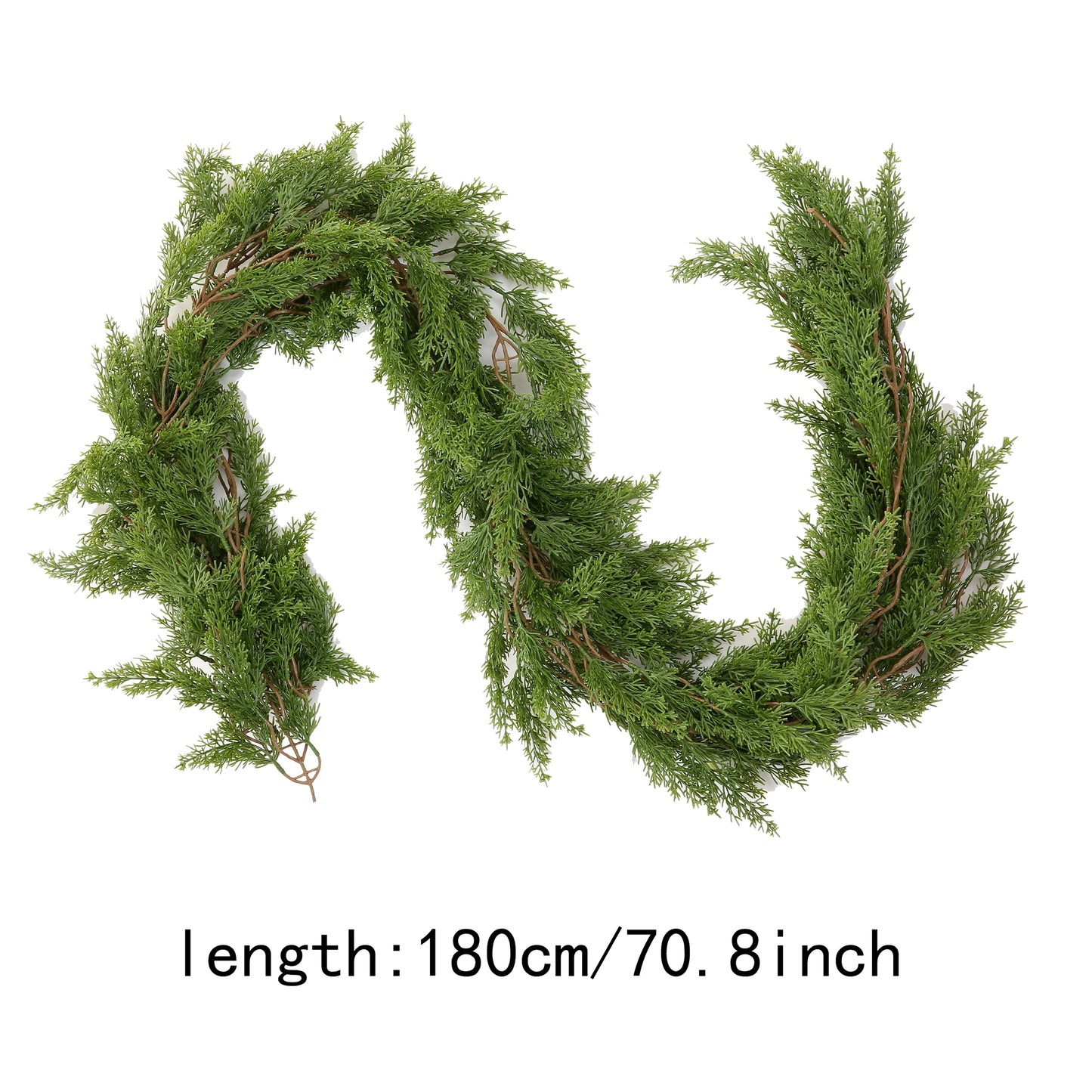 6 Ft Real Touch Pine Cedar Cypress Christmas Garland for Home Decorations - Artificial Greenery Festive Accents